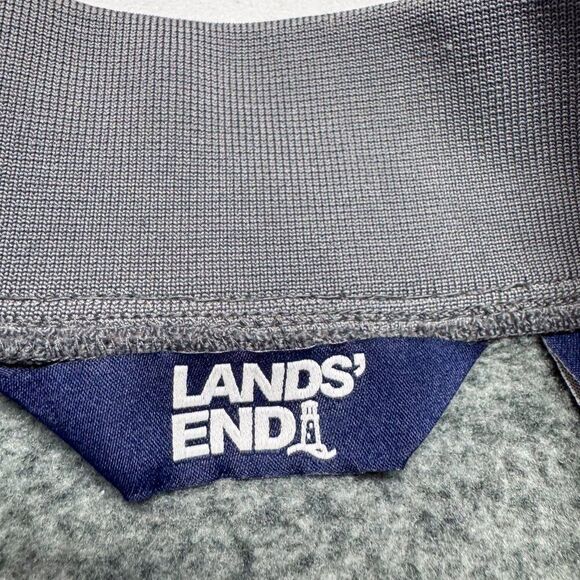 Lands End Fleece Jacket Mens Large Gray Preppy‎ Outdoor Athletic Camping Hiking - Picture 6 of 12
